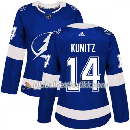 Tampa Bay Lightning Hockeydrakt Chris Kunitz 14 2017-2018 Blå Adidas Authentic - Dame